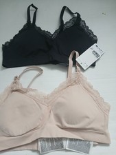 H&M Mama Nursing Bra x2 Black Beige Medium Removable Pads BNWT Freepost