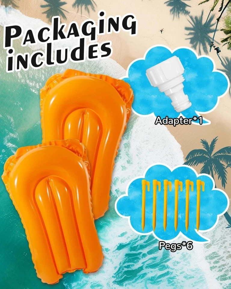 儿童成人滑水和滑梯,超长后院滑水带游泳池 — 第 3/4 张图片