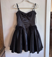 Vintage NWT Betsey Johnson Black Corset Dress Bustier Lace-Up
