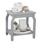 LOENIY 2-Tier HDPE Shower Bench with Storage Shelf Grey for Seniors Adults
