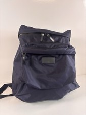 Paul Smith Black Leather Signature Stripe Backpack Navy Blue