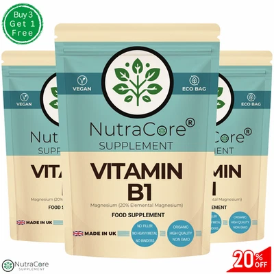 NUTRA CORE Vitamin B1 Capsule 300mg-Brain, Heart&Digestive Support, Energy&Immunity Support