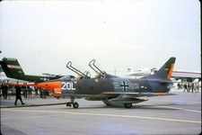 original 35mm Flugzeug Dia Deutsch Fiat G91T-4 Langsonde Testflugzeug 20L YA