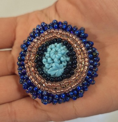 Artisan Made Bead Brooch Pin Unique Effortless Elegance Mystical Transformation