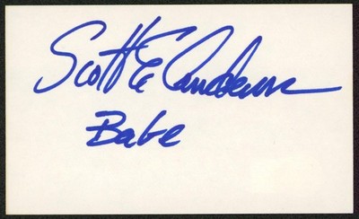 Scott E. Anderson ''Babe'' Authentic Signed 3x5 Index Card BAS #BW70161