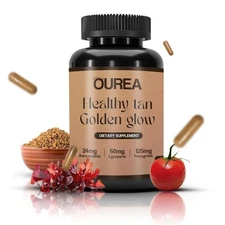 Ourea Carotenoid Golden Glow Tanning Pills - 3 in 1 Blend - Skin Tone & Wellness