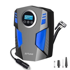 SYTUNG Digitaler Reifenfüller Tragbarer Luftkompressor Auto Reifen Pumpe 12V Auto Blau