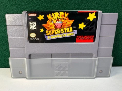 Kirby Super Star (Super Nintendo SNES, 1996) Great Labels! w/Sleeve Authentic
