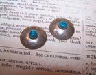 NAVAJO Native American Sterling Silver Turquoise Earring Drops or Concave Charms — photo 2