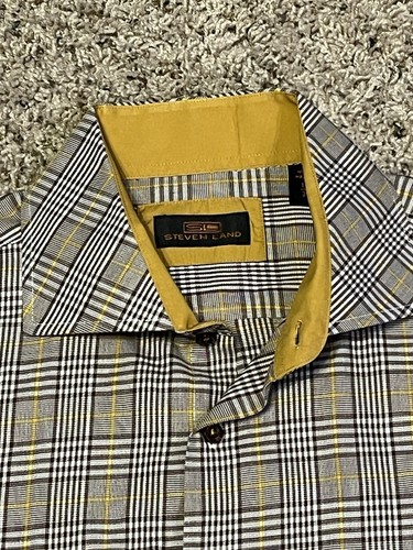 Steven Land Shirt Mens 16.5 36/37 French Cuff Modern Fit Button Up Long Sleeve - Picture 3 of 7