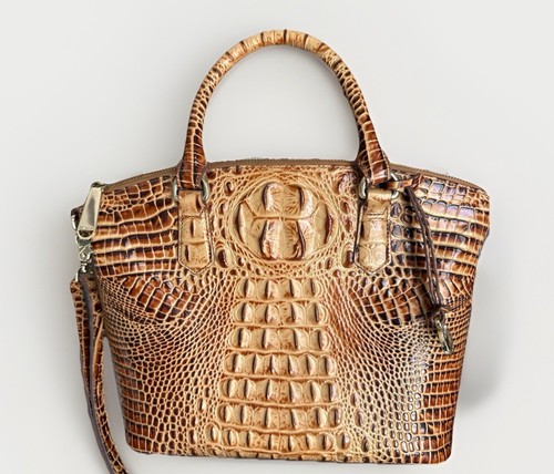 BRAHMIN Duxbury Croc Embossed Leather Large Shoulder Bag Super Satchel