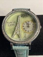 Paris Watch Women Eiffel Tower 3D Silver Tone New Battery