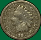 1863 Indian Head Cent Good G Coin #35345