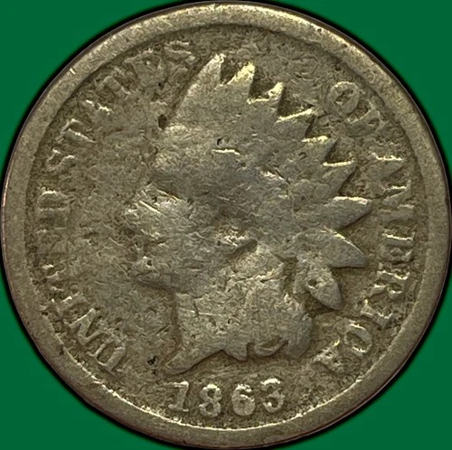1863 Indian Head Cent Good G Coin #35345