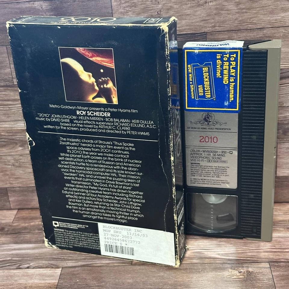 2010 The Year We Make Contact VHS Used 1984 Sci-Fi MGM Blockbuster Rental Foto 2 de 4