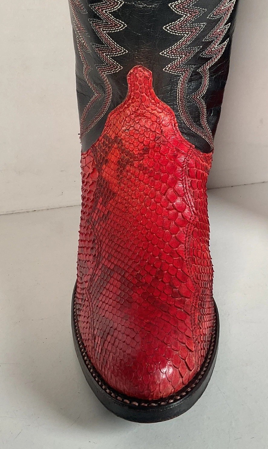 Vintage Dan Post Red Python Snakeskin Cowgirl Boo… - image 11