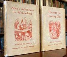1950's ALICE IN WONDERLAND & THROUGH THE LOOKING GLASS by LEWIS CARROLL 2 x Vols