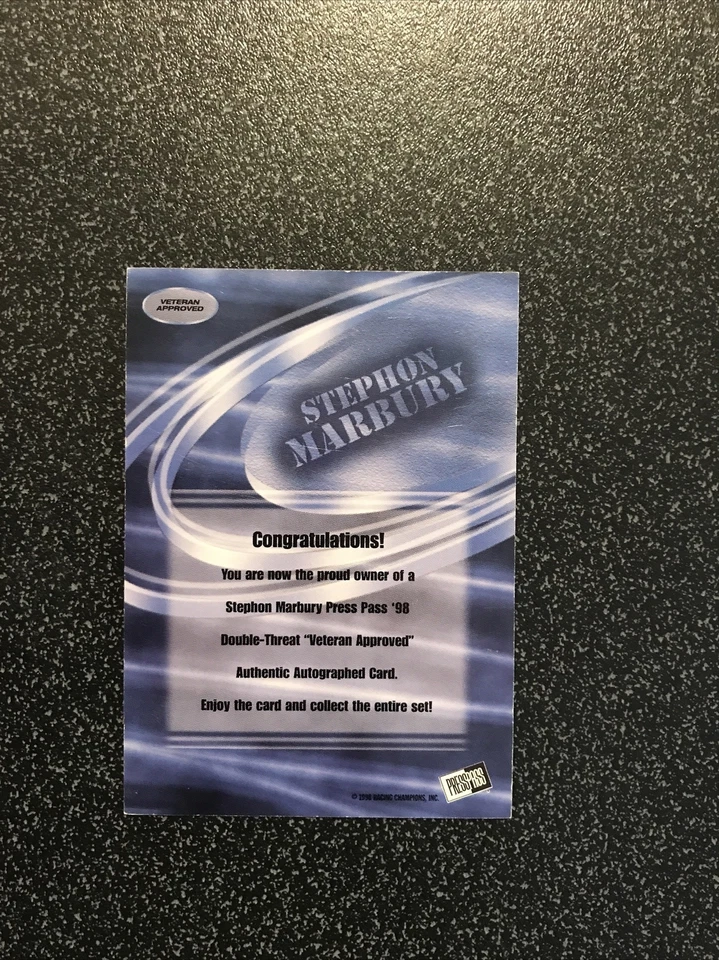 Pase de prensa Stephon Marbury 1995 aprobado por veteranos autógrafo automático Foto 2 de 2