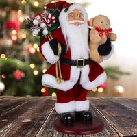 Deko Weihnachtsmann 45Cm Sander Rot Stehend Auf Podest Santa Claus Dekofigur