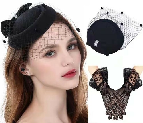 Black Lace Veil Hat Lace French Veil 