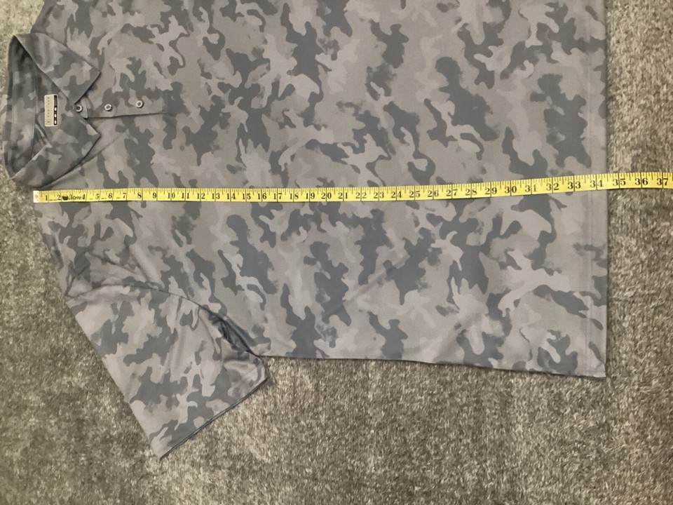 PGA Tour Pro Series Men Golf Performance Gray Cameo Polo Shirt UPF50