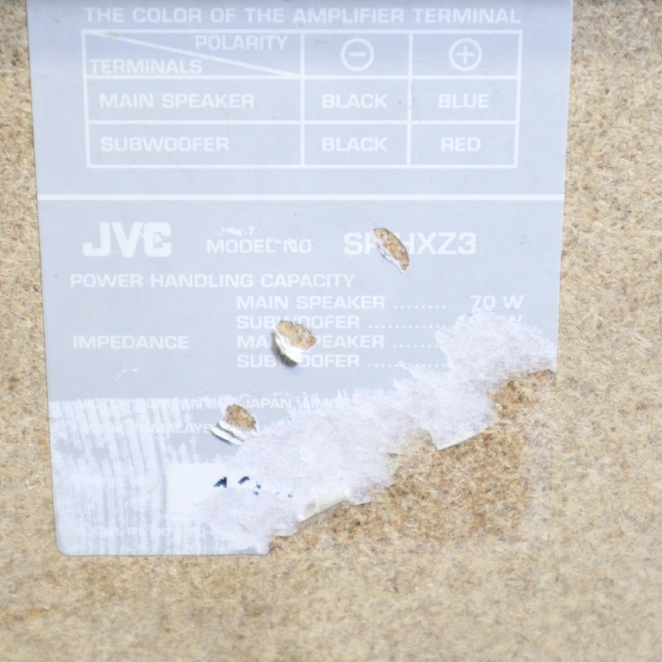 Par de altavoces plateados JVC Twin SP-HXZ3 + subwoofers para estéreo HX Z3. 460w @ 6Ω Foto 4 de 4