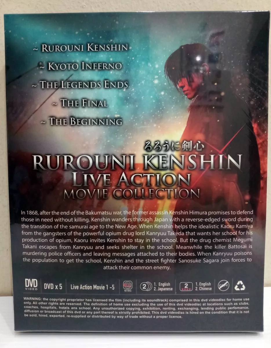 JAPANESE MOVIE~Rurouni Kenshin-Live Action Movie 1-5~English