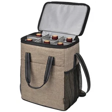 Wine Carrier Bag Insulated 6 Bottle Cooler Protection Carrying Tote Travel