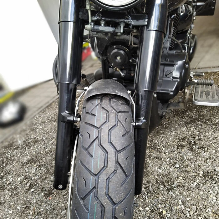 Stahl Front Fender kurz gebördelt mit Halter für XVS Classic 650 1100 Bobber - Bild 2 von 4