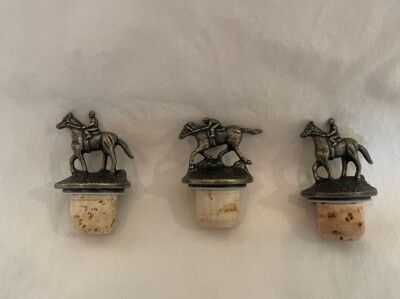 3 Blanton's Bottle Stopper Corks Top Jockey Horse Bourbon Topper