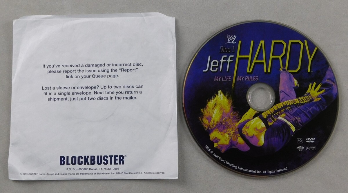 Jeff Hardy WWE Disc 1 Wrestling Wrestler My Life My Rules 2009