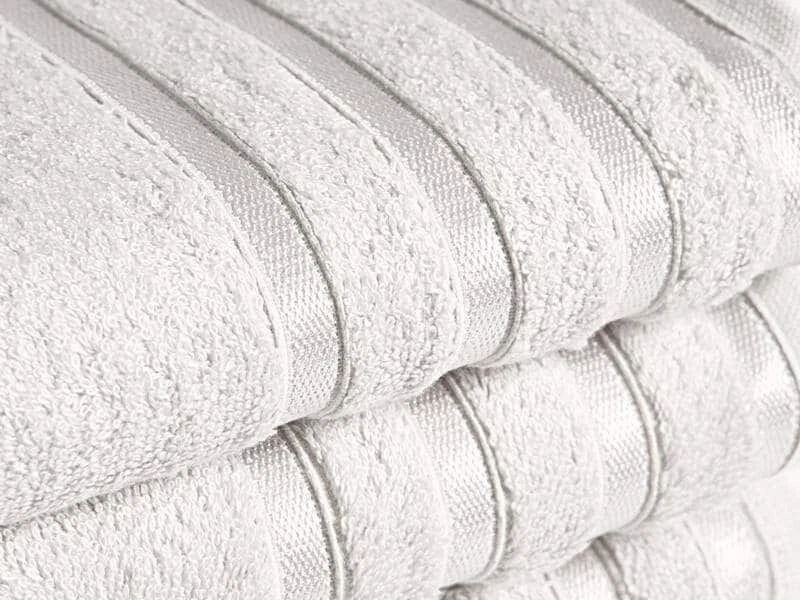 Toalla de baño de bambú sostenible súper suave toalla de mano toalla facial gris hielo claro Foto 3 de 4