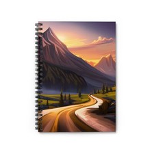 Mountain Road front printed cover Spiral Notebook - Ruled Line