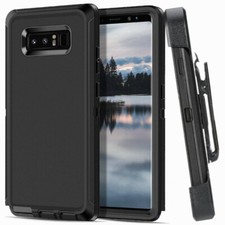For Samsung Galaxy Note 8 Shockproof Defender Black Hard Case Cover W/Belt Clip