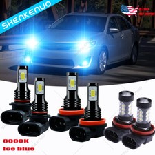 For Toyota Camry 2007-2014 8000k Led Headlight Fog Bulbs 6x Car Led Lights Kit