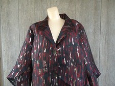 New MING WANG Black L Maroon Gold Wedding Evening Party Jacket Geometric