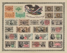 Fractional Currency Poster  Two of complete type set 16" X 20"