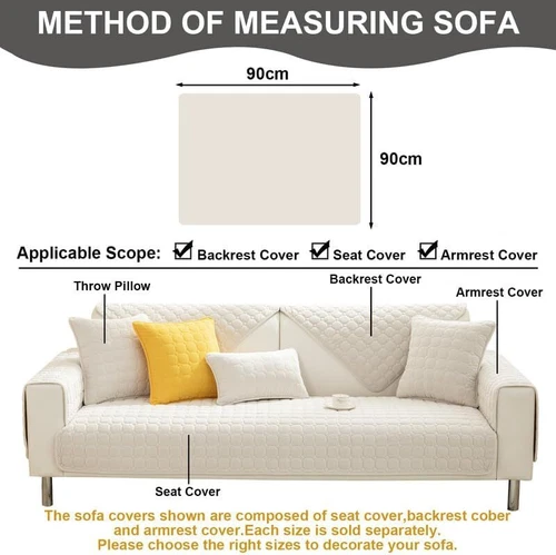Verdicker Sofabezug Plüsch Sofakissen Karo rutschfest Sofabezug Sofa Handtuch USA - Bild 46 von 46