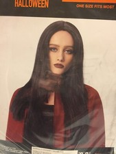 Happy Halloween Long Black Hair Wig New In Package