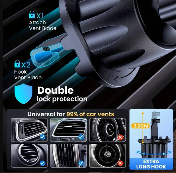 Phone Holder In Car Magnetic AirVent Universal Mobile Stand 360° Cradle Mount UK - Image 2 of 4