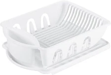 Brand New Sterilite 2-Piece Dish Rack Dish Drainer Set, White