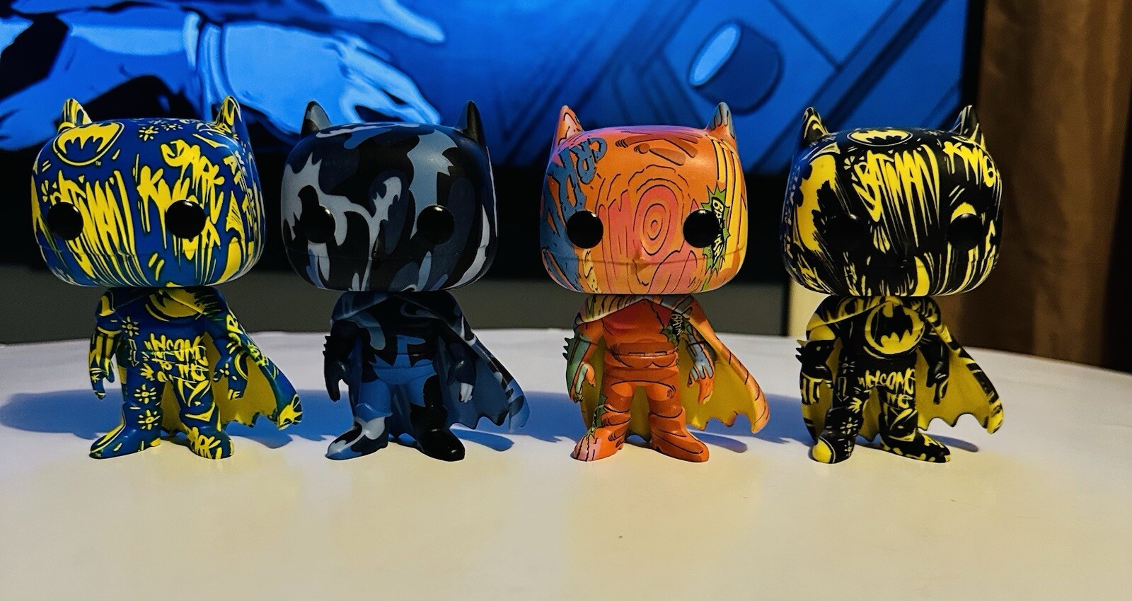 Funko Pop Batman Art Series Collection, 4 Figures, No Box