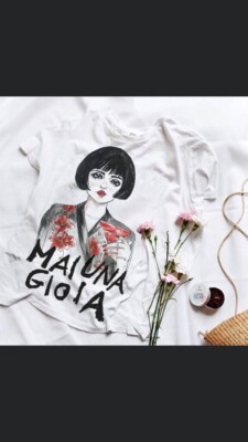  Figashop Milano Made in Italy Women's T-Shirt ''Never a Joy'' free 
