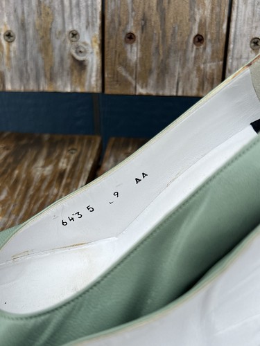 Scarpe decolte Charles Jourdan Seafoam verdi tacco grosso blocco tacco alto taglia 9 rare - Foto 5 di 9