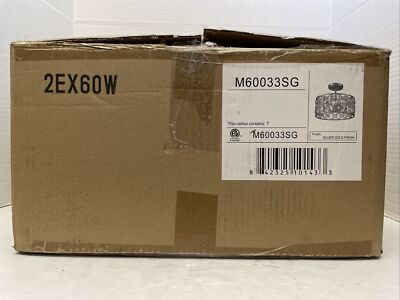 New/Open Box*Meridian 13'' 2 Light Silver/Gold Semi-Flush Ceiling*Model M60033SG