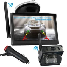 Wireless IR Backup Camera with 5" Monitor System for Trailer Pickup Truck Camper