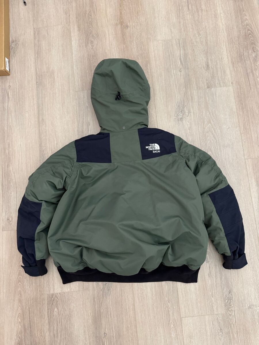 The North Face x Sacai Rare Green Down Puffer Bomber Jacket The North Face x Sacai Rare Green Down Puffer Bomber Jacket