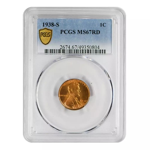 1938-S Lincoln Wheat Cent NGC MS67 RD - Picture 3 of 4