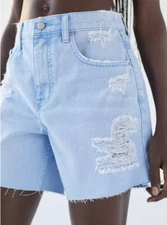 Urban Outfitters BDG Drop Waist Destroy Shorts Denim Women’s Size 25 $65