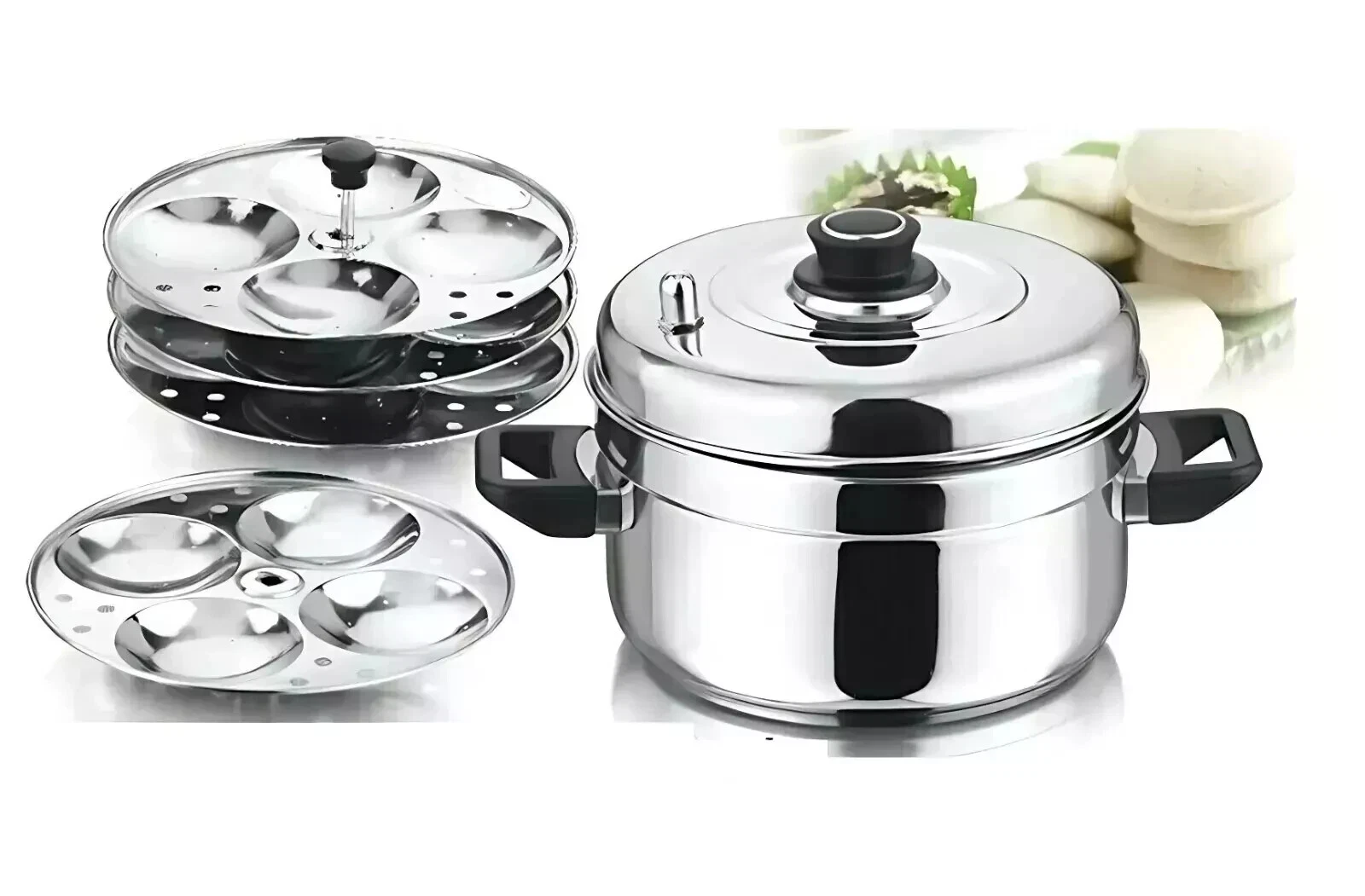 Stainless Steel Idli Maker Plates Prima Cooker With 4 Tier 16 Idly Cooking Prima
Opens in a new wind
